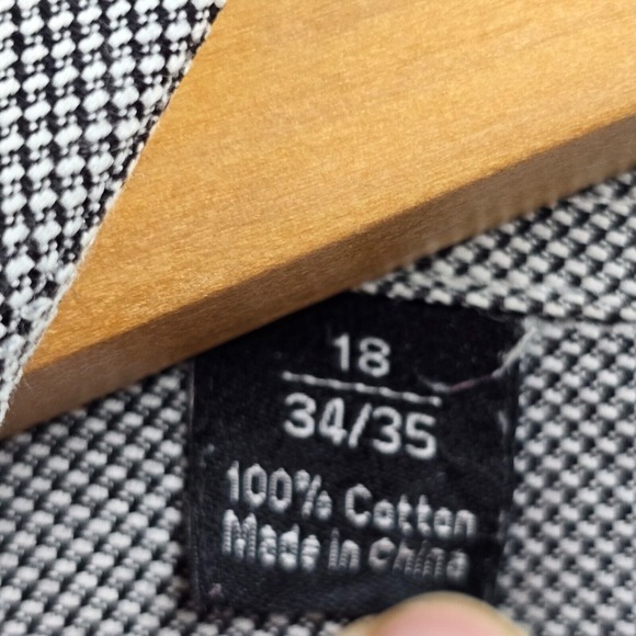 David‎ Donahue Shirt Mens 18 (34/35) Gray Trim Button Up Long Sleeve Office - Picture 8 of 14